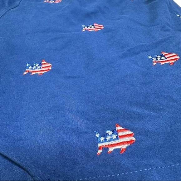 Southern Tide The Skipjack Men’s Swim Trunks Patriotic American Flag Fish Small - Picture 4 of 7